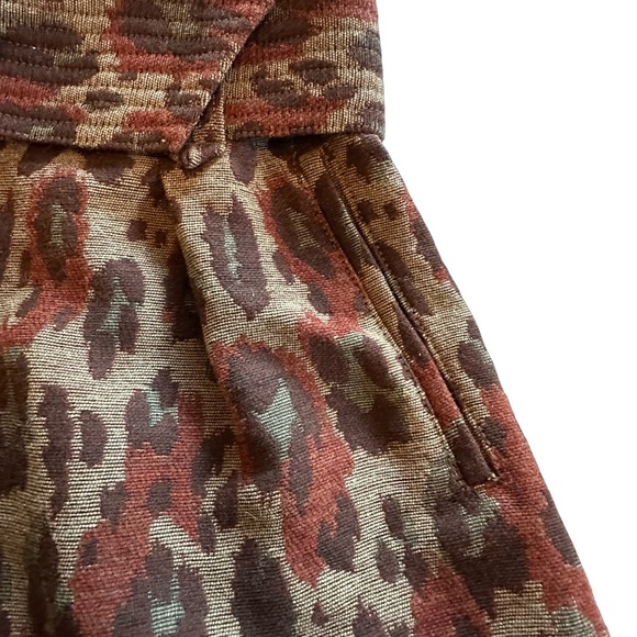 Sezane NWT Jacquard Leopard Bordeaux Print High Rise Shorts Size 2 US 34 UK - Picture 6 of 15